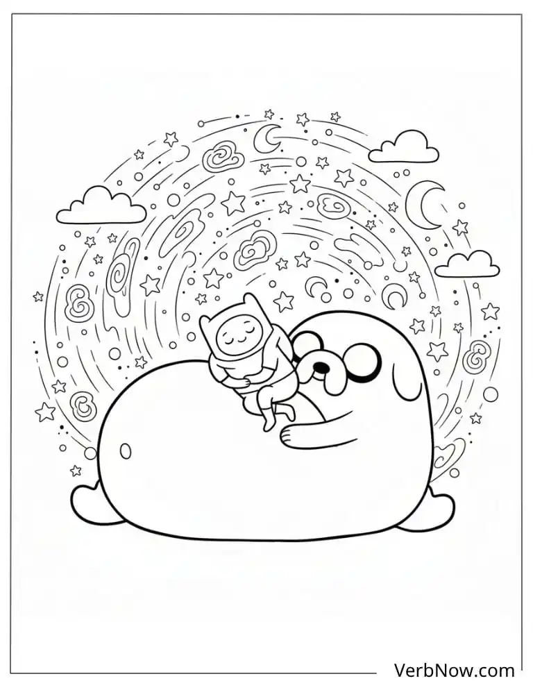 22 Free Adventure Time Coloring Pages (Printable PDF) Adventure Time Finn & Jake Sleeping Coloring Page