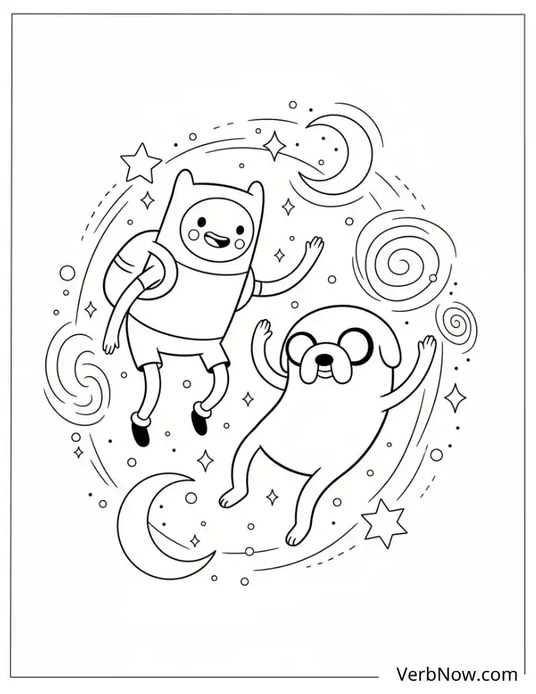 22 Free Adventure Time Coloring Pages (Printable PDF) Adventure Time Finn & Jake Space Coloring Page