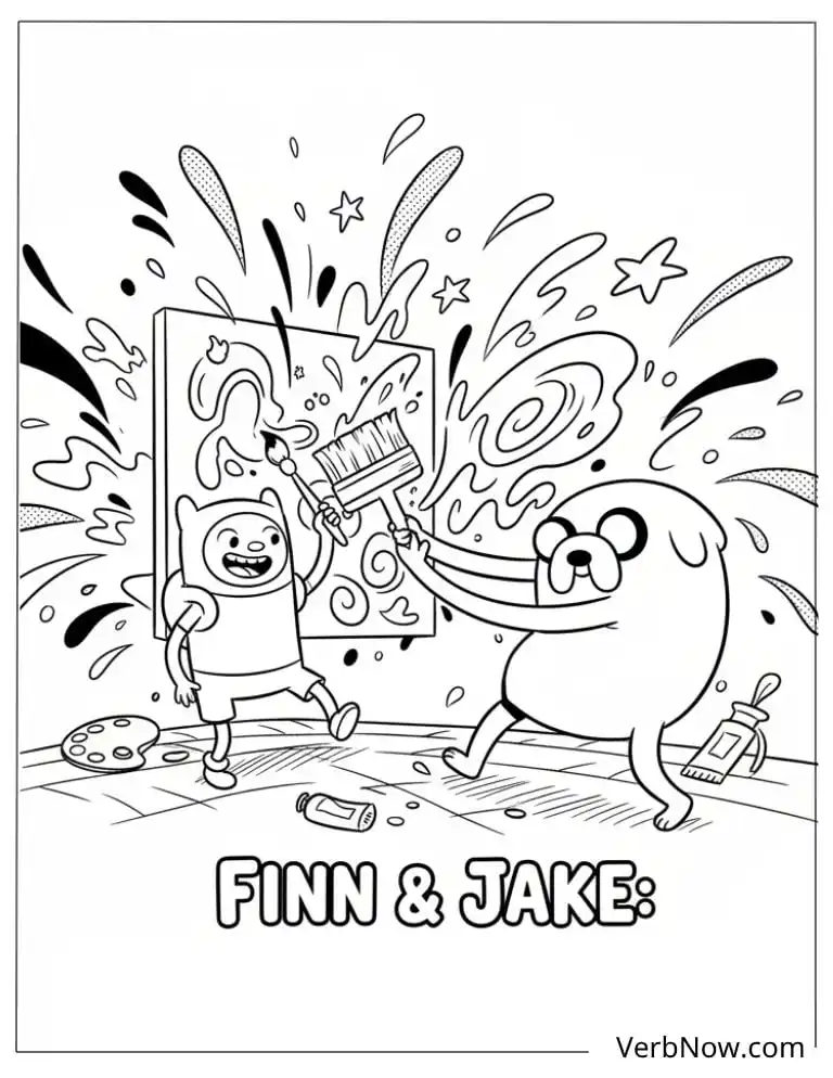 22 Free Adventure Time Coloring Pages (Printable PDF) Adventure Time Finn & Jake Painting Coloring Sheet