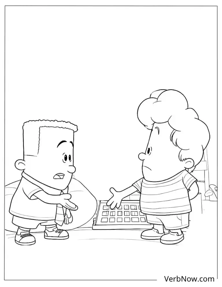 Captain Underpants George & Harold Talking Coloring Page