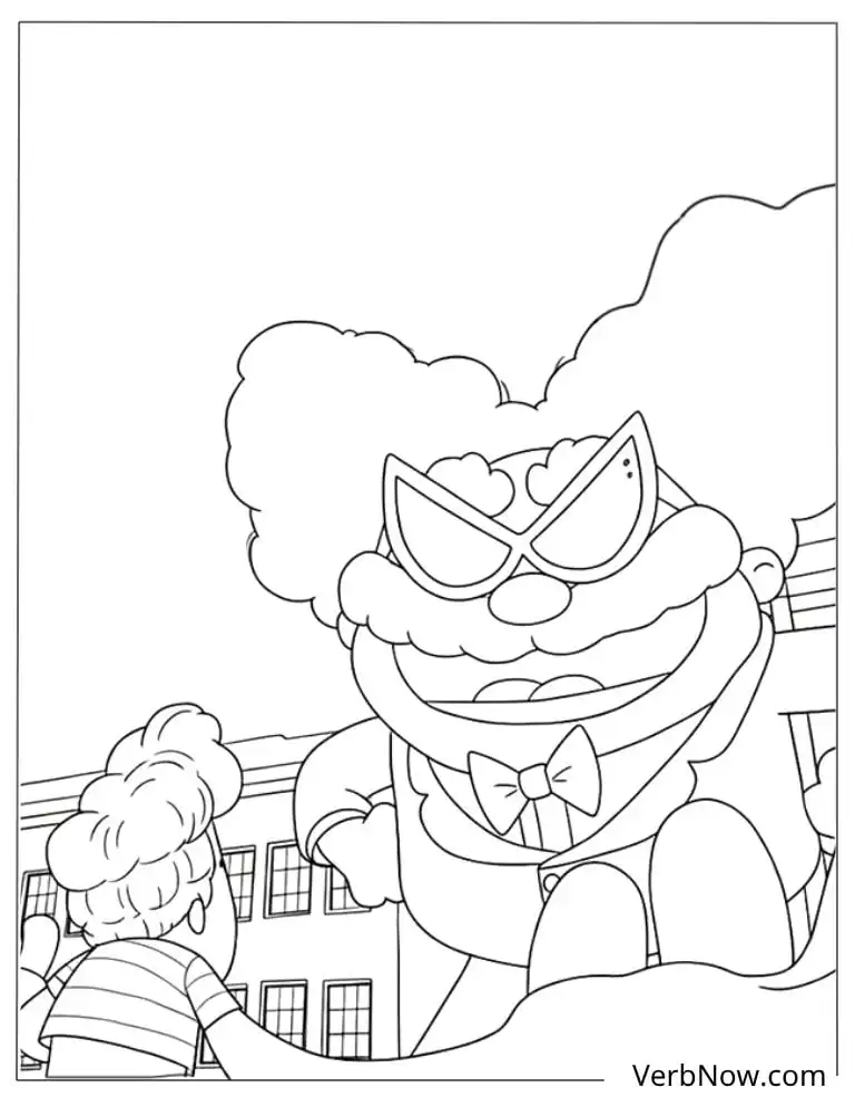Captain Underpants vs Clown Coloring Page
