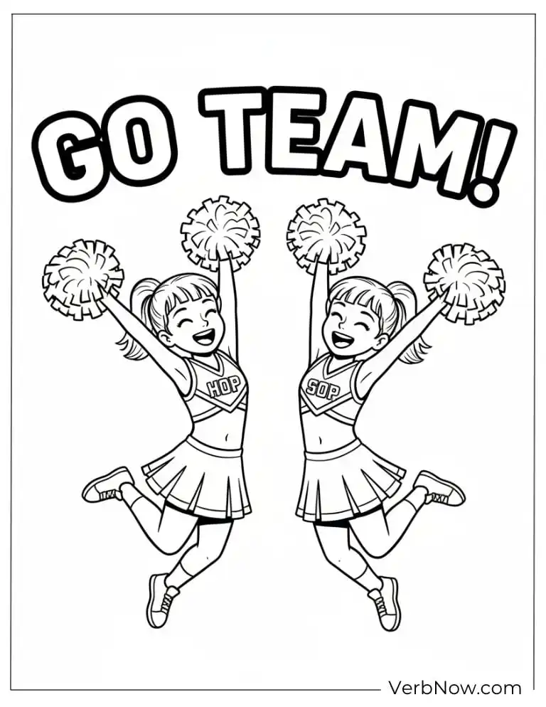 Cheerleader Coloring Page: Go Team!