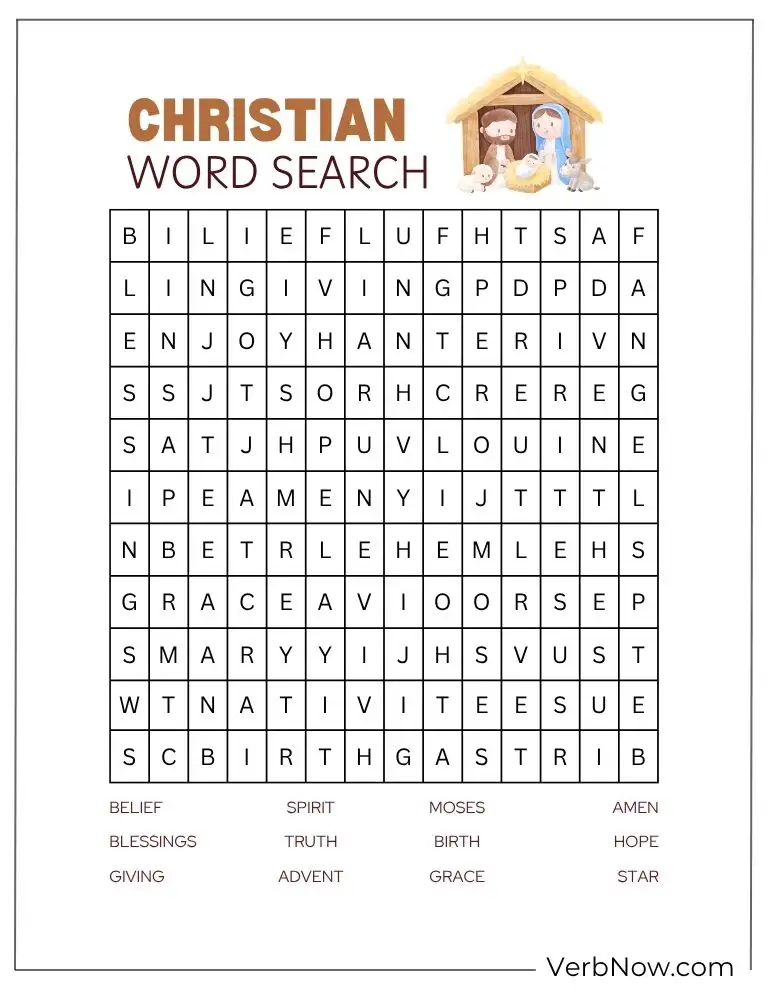 10+ Free Christian Puzzles For Kids (100% Printable PDF) Christian Word Search Puzzle Activity for Faith & Bible