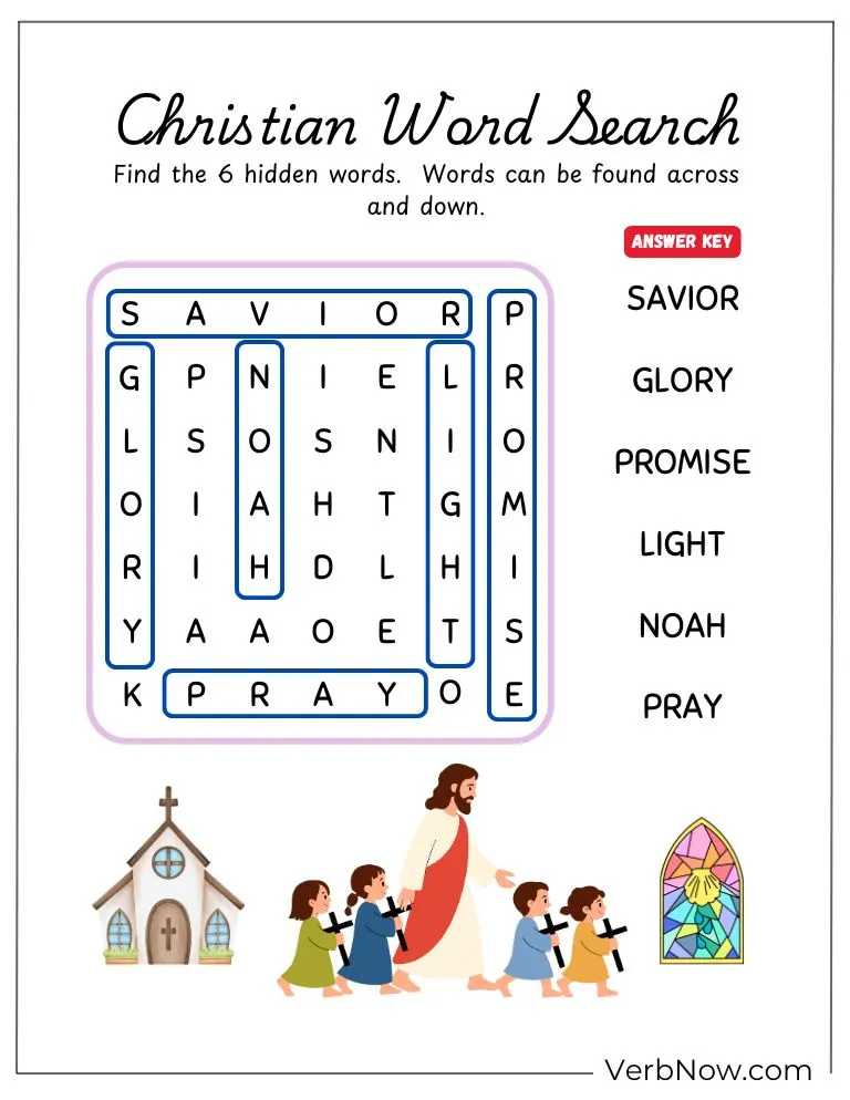 10+ Free Christian Puzzles For Kids (100% Printable PDF) Christian Word Search Puzzle for Kids with Answers