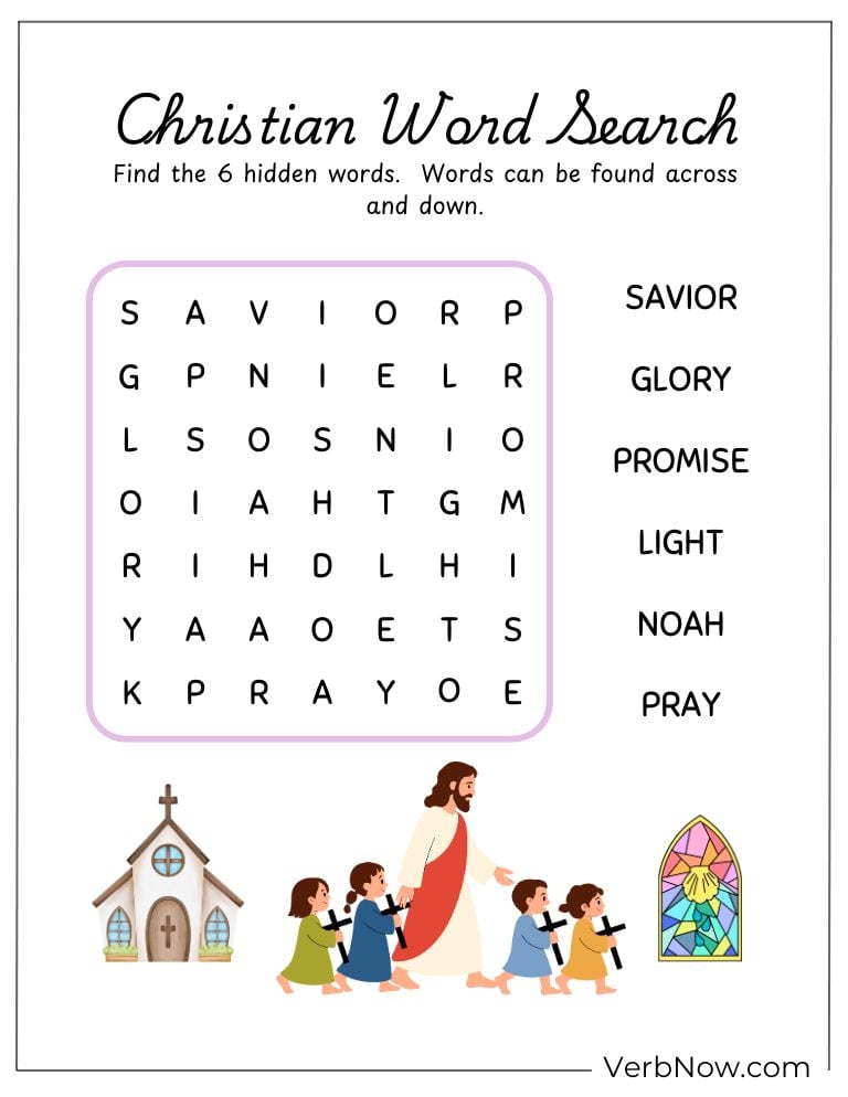 10+ Free Christian Puzzles For Kids (100% Printable PDF) Fun Christian Word Search Puzzle for Kids