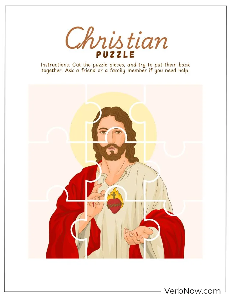 10+ Free Christian Puzzles For Kids (100% Printable PDF) Jesus Puzzle Printable: Christian Activity for Kids
