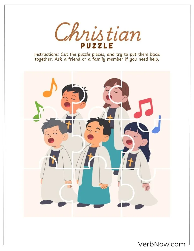 10+ Free Christian Puzzles For Kids (100% Printable PDF) Christian Choir Puzzle for Kids Printable Activity