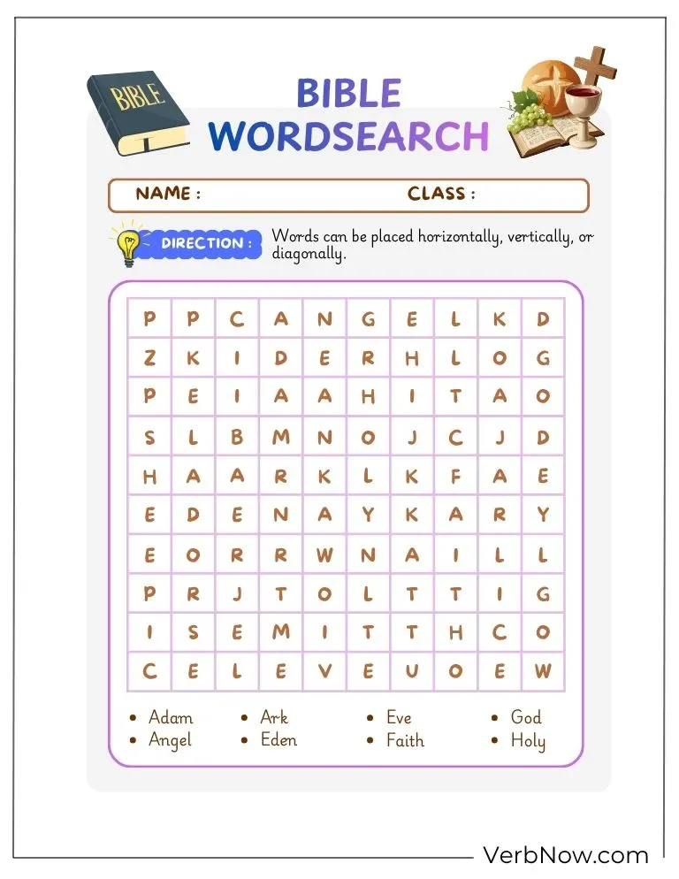 10+ Free Christian Puzzles For Kids (100% Printable PDF) Bible Word Search Puzzle Worksheet for Kids