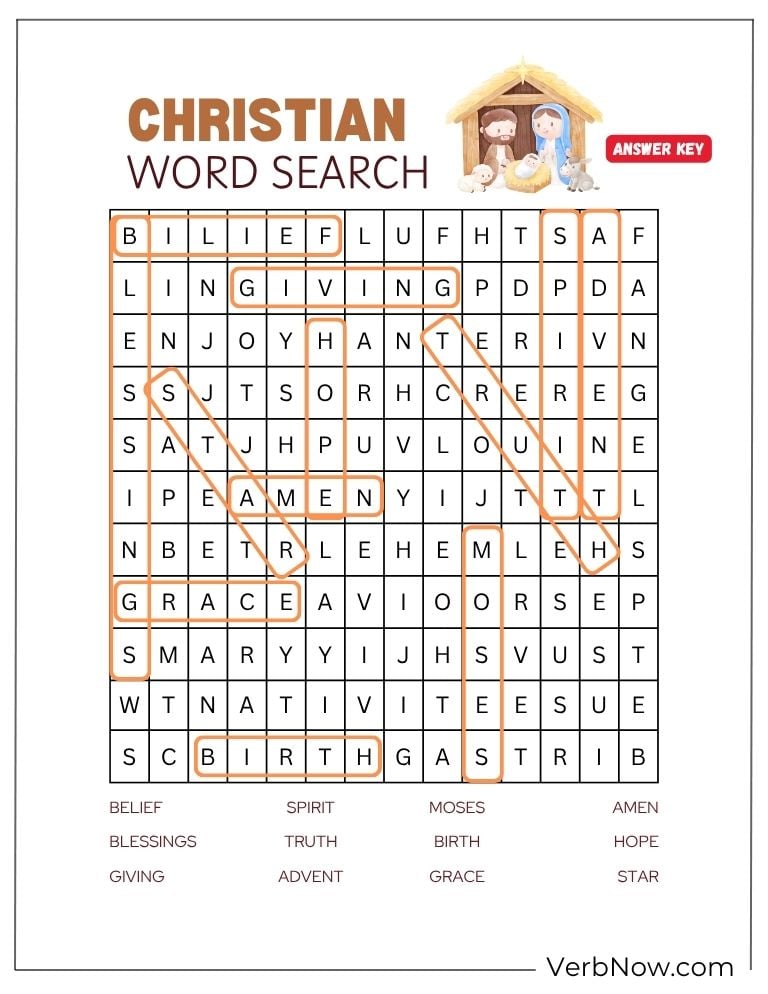 10+ Free Christian Puzzles For Kids (100% Printable PDF) Christian Word Search Puzzle with Answer Key