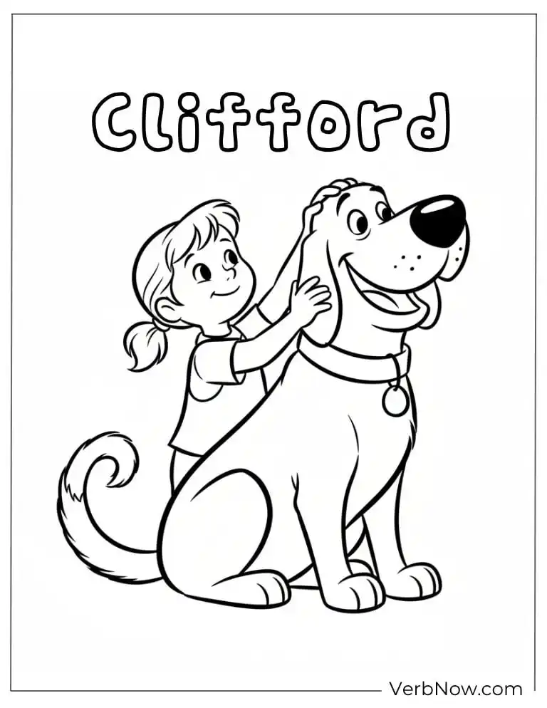 22 Fun Clifford Coloring Pages for Kids (Printable PDF) Clifford and Emily Elizabeth Dog Coloring Sheet