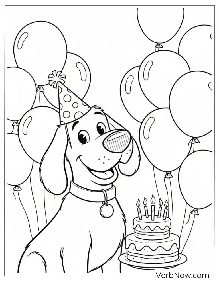 22 Fun Clifford Coloring Pages for Kids (Printable PDF) Happy Birthday Dog Coloring Page