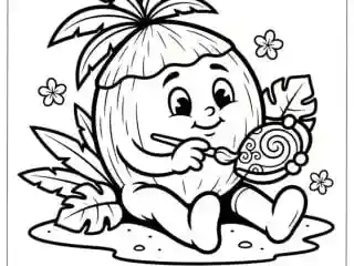 Coconut Coloring Pages 14
