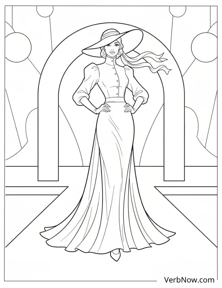 22 Top Fashion Coloring Pages for Fun (Printable PDF) Elegant Fashion Model Coloring Page