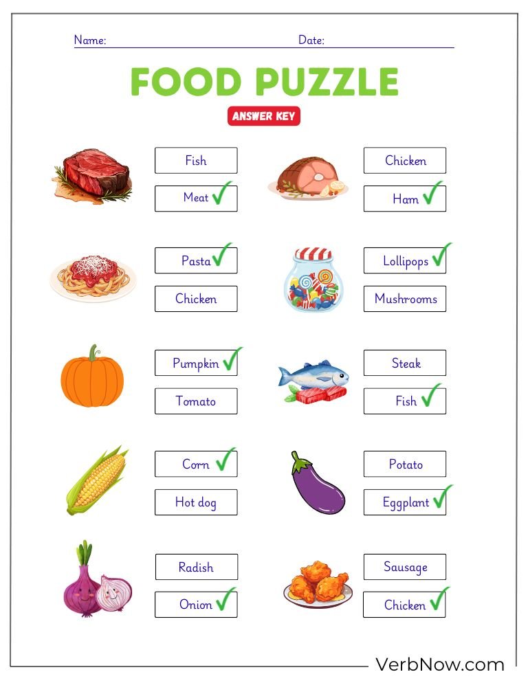 food puzzle activity page 17 of 20 &mdash; free printable, US Letter