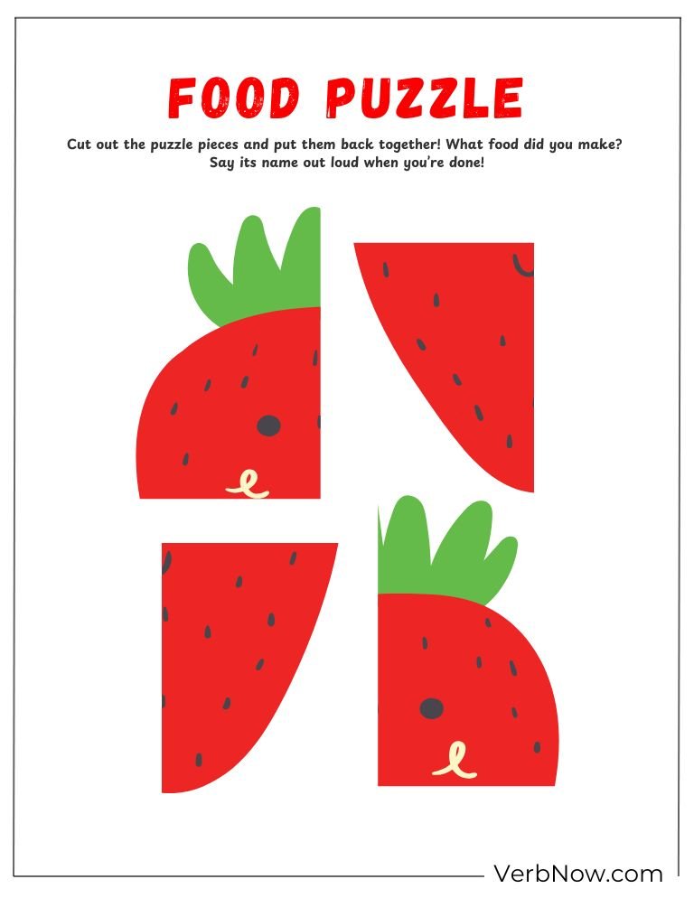 food puzzle activity page 19 of 20 &mdash; free printable, US Letter
