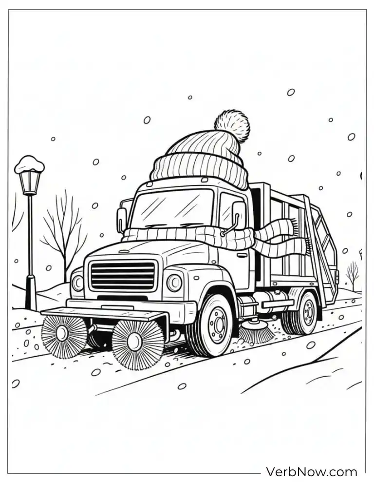 24 Garbage Truck Coloring Pages For Fun (Printable PDF) Cute Winter Street Sweeper Truck Coloring Page