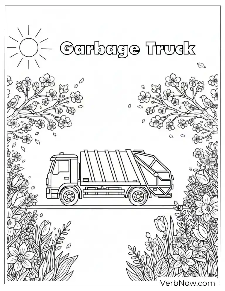 24 Garbage Truck Coloring Pages For Fun (Printable PDF) Garbage Truck Coloring Page for Kids