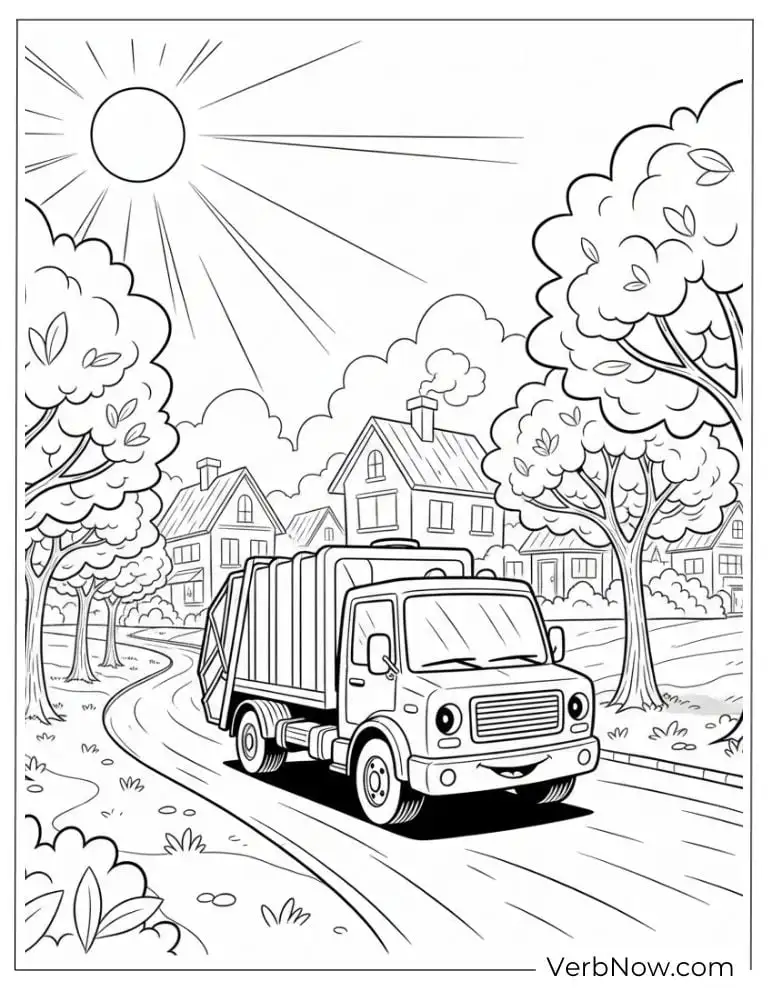 24 Garbage Truck Coloring Pages For Fun (Printable PDF) Garbage Truck Coloring Page for Kids
