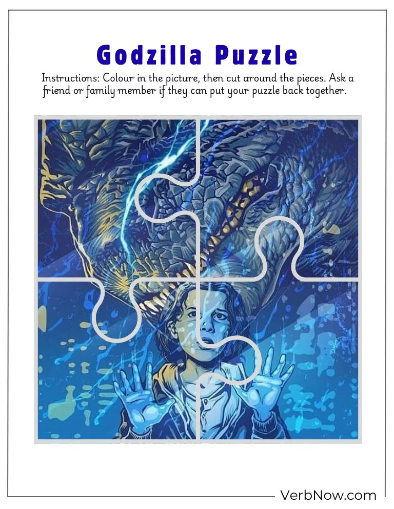 10+ Free Godzilla Puzzle For Kids (100% Printable PDF) Printable Godzilla Jigsaw Puzzle Coloring Activity