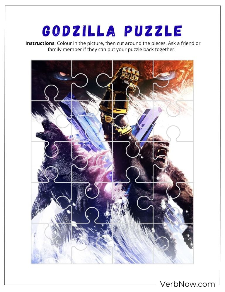 10+ Free Godzilla Puzzle For Kids (100% Printable PDF) Godzilla vs Kong Printable Puzzle Activity Sheet
