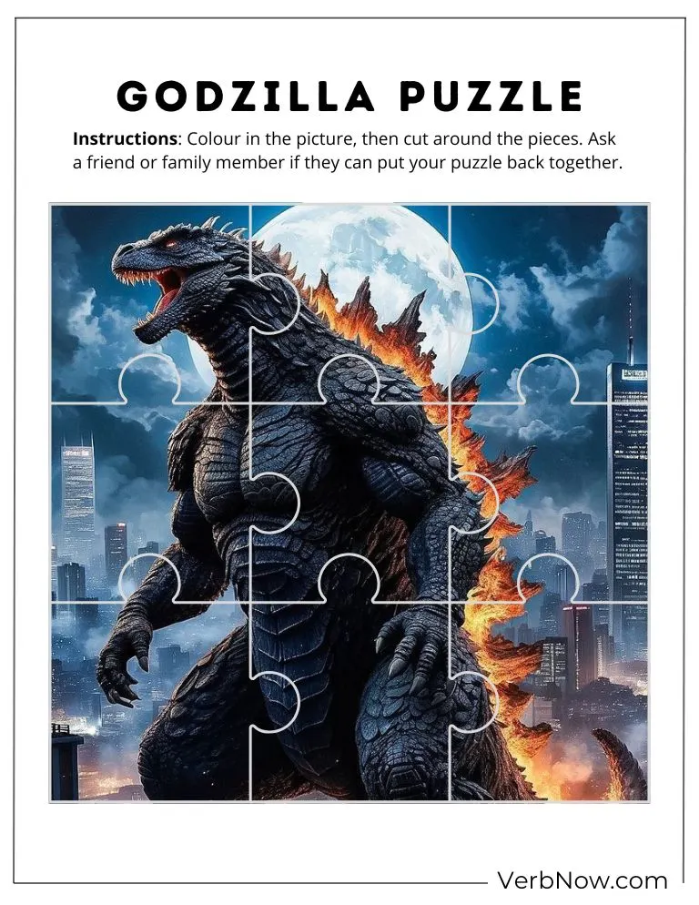 10+ Free Godzilla Puzzle For Kids (100% Printable PDF) Free Printable Godzilla Puzzle Activity Sheet