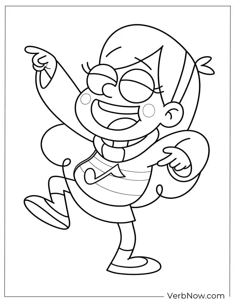 22 Gravity Falls Coloring Pages For Kids (Printable PDF) Mabel Pines Dancing Coloring Page