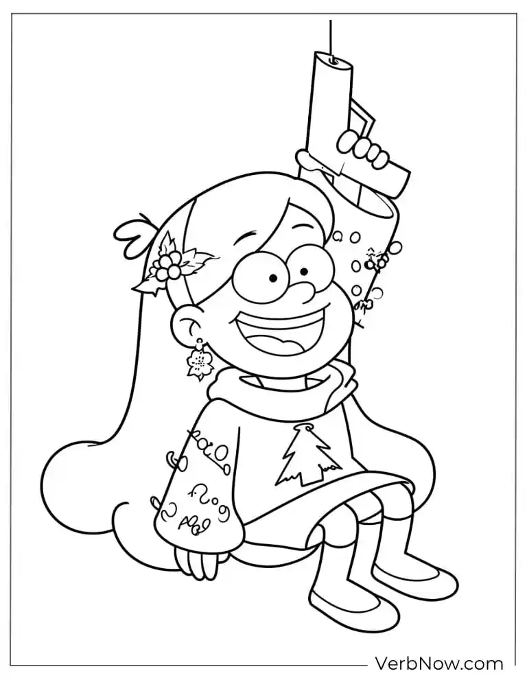 22 Gravity Falls Coloring Pages For Kids (Printable PDF) Mabel Pines Christmas Coloring Sheet
