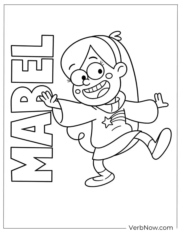 22 Gravity Falls Coloring Pages For Kids (Printable PDF) Mabel Pines Gravity Falls Coloring Page Printable