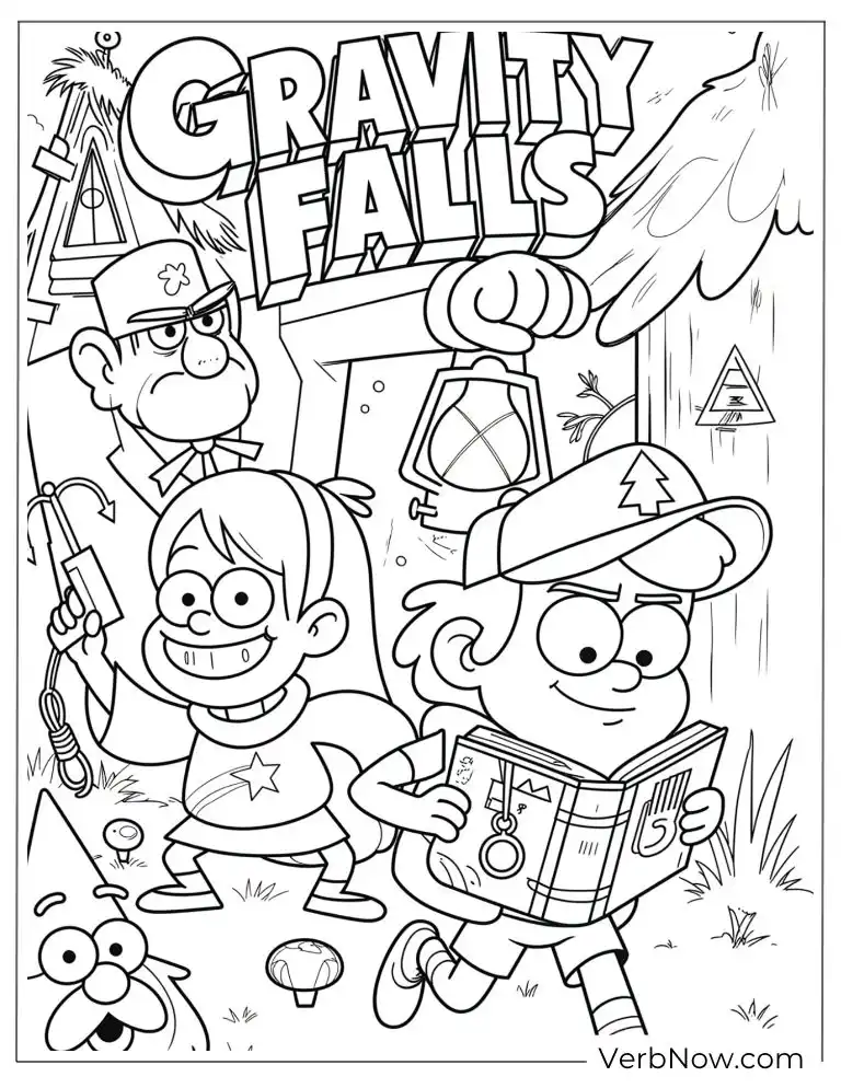 22 Gravity Falls Coloring Pages For Kids (Printable PDF) Gravity Falls Coloring Page Dipper Mabel Stan Characters