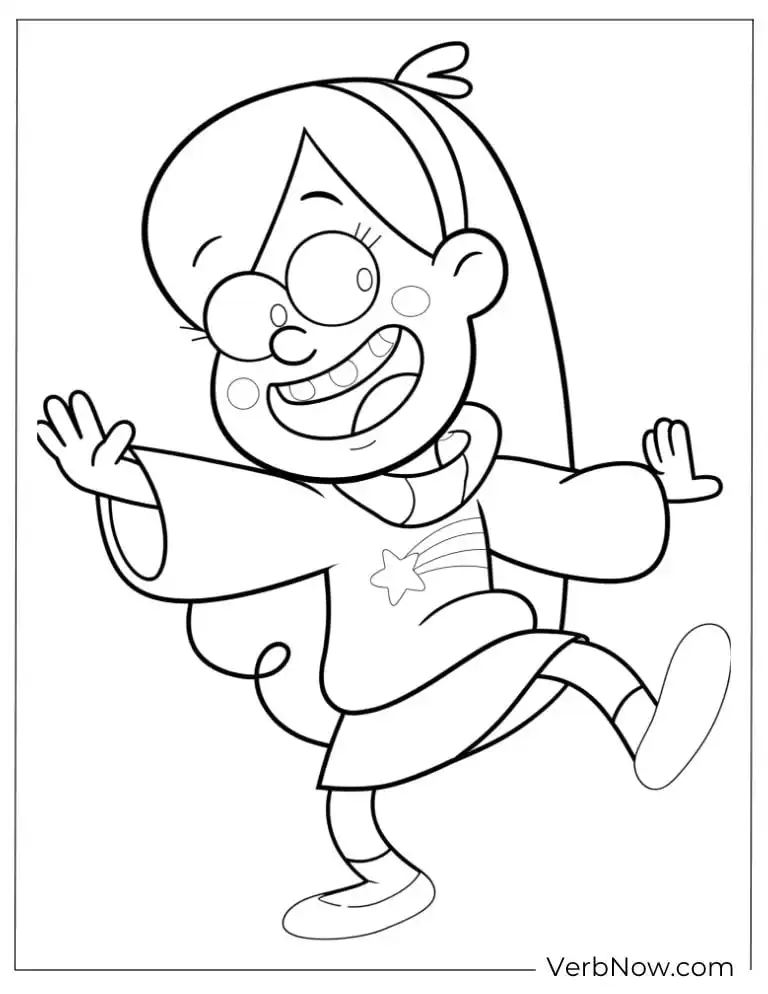 22 Gravity Falls Coloring Pages For Kids (Printable PDF) Mabel Pines Coloring Page - Gravity Falls