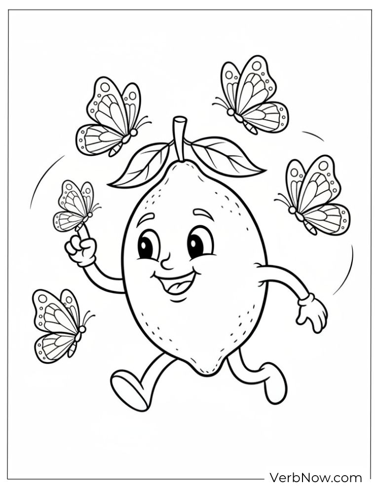 22 Free Lemon Coloring Pages For Kids (Printable PDF) lemon coloring page 1 of 22 — free printable, US Letter