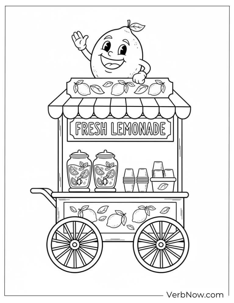 22 Free Lemon Coloring Pages For Kids (Printable PDF) lemon coloring page 11 of 22 — free printable, US Letter