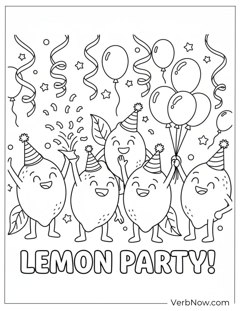 22 Free Lemon Coloring Pages For Kids (Printable PDF) lemon coloring page 13 of 22 — free printable, US Letter