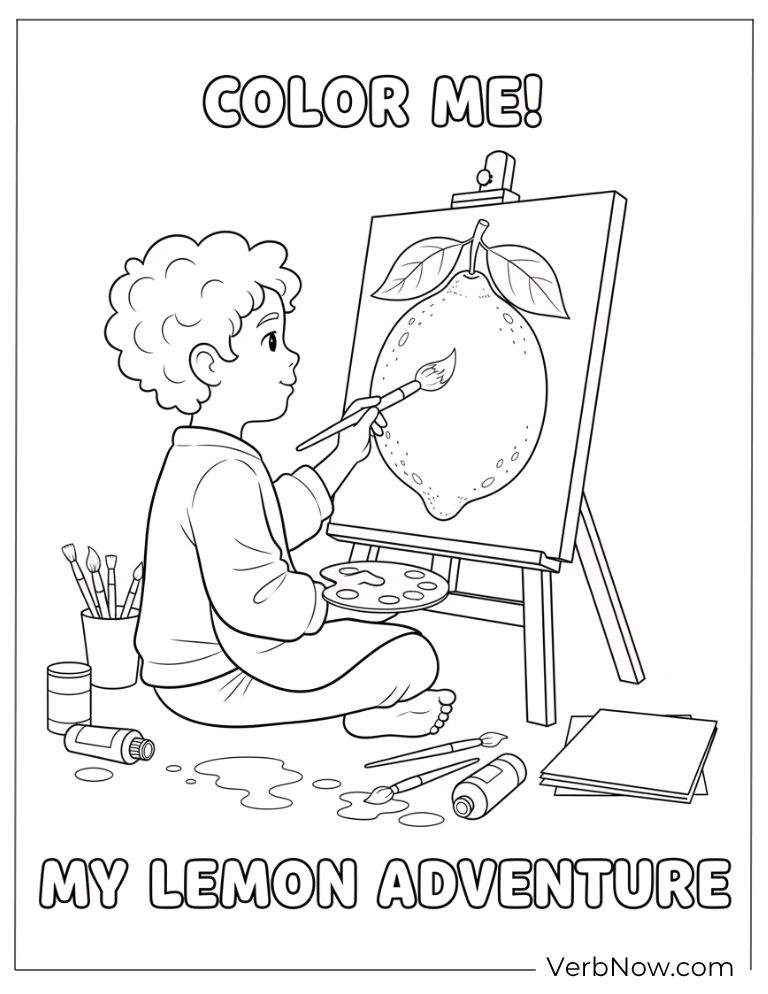 22 Free Lemon Coloring Pages For Kids (Printable PDF) lemon coloring page 15 of 22 — free printable, US Letter