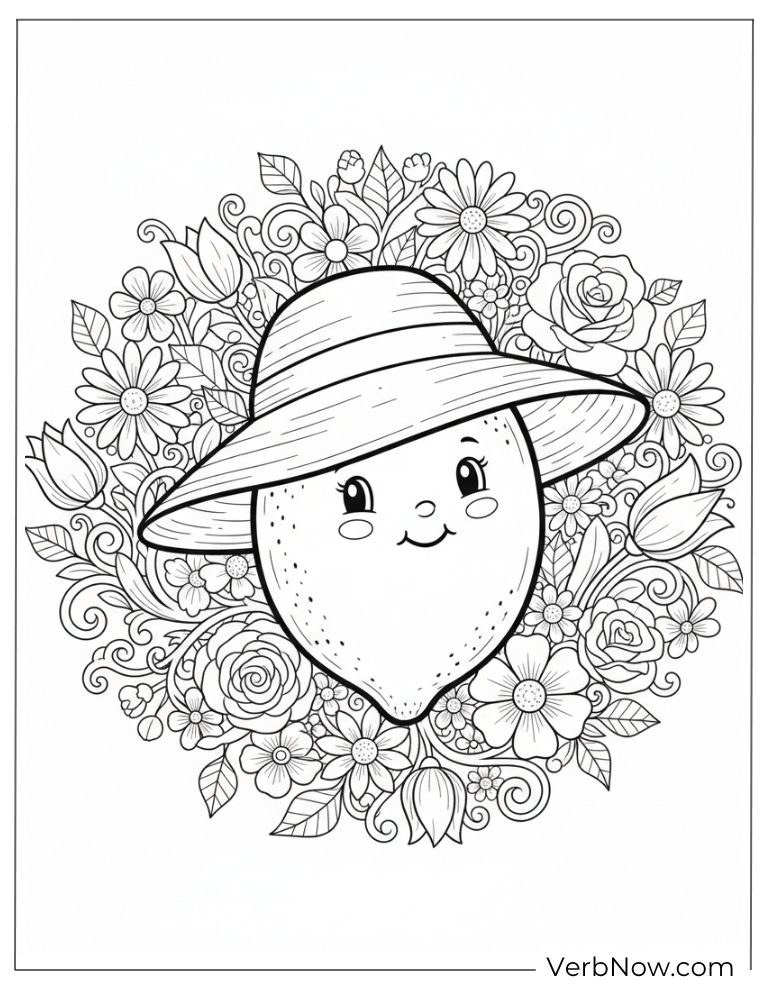 22 Free Lemon Coloring Pages For Kids (Printable PDF) lemon coloring page 16 of 22 — free printable, US Letter