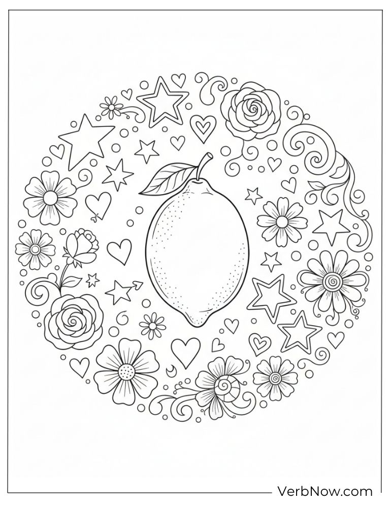 22 Free Lemon Coloring Pages For Kids (Printable PDF) lemon coloring page 19 of 22 — free printable, US Letter
