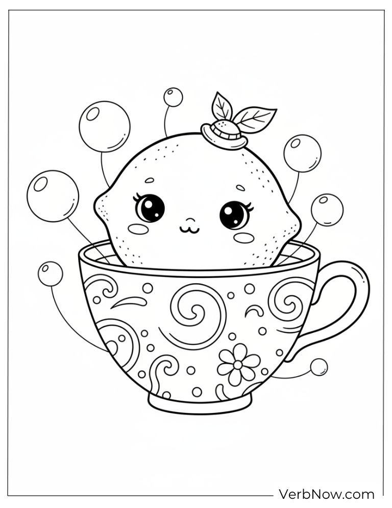 22 Free Lemon Coloring Pages For Kids (Printable PDF) lemon coloring page 2 of 22 — free printable, US Letter
