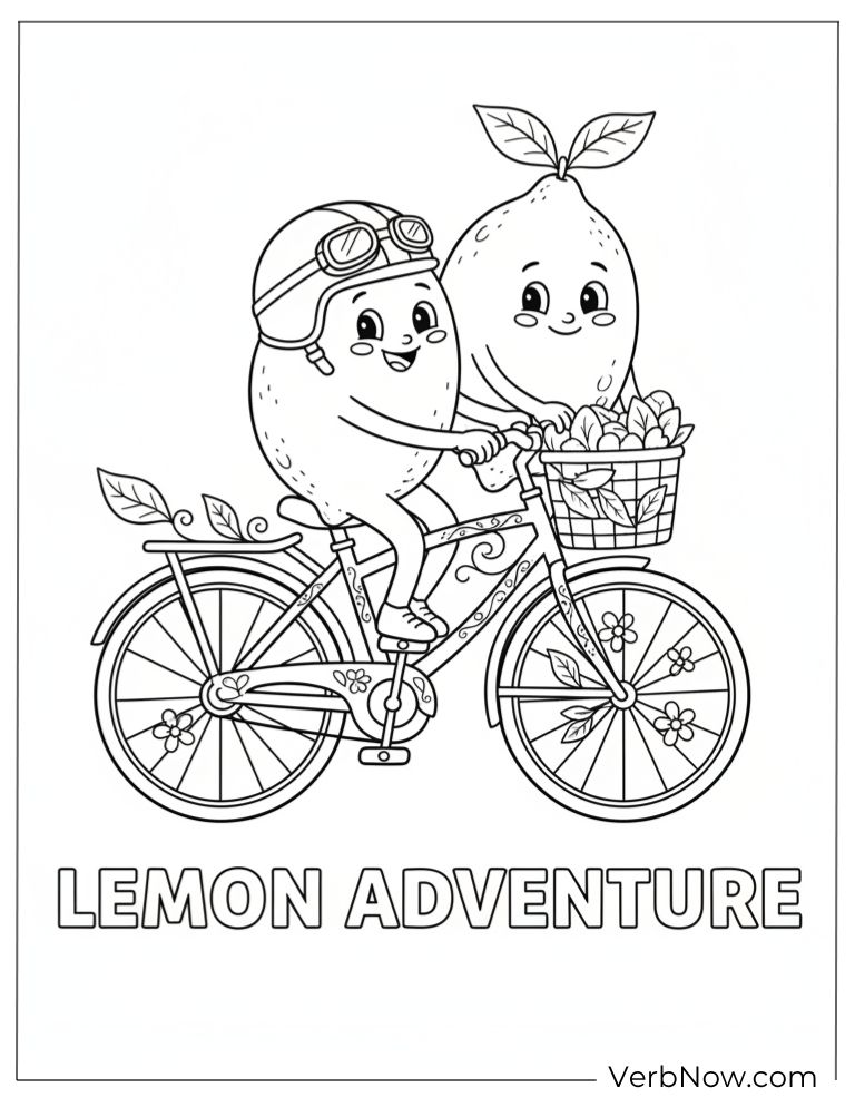 22 Free Lemon Coloring Pages For Kids (Printable PDF) lemon coloring page 5 of 22 — free printable, US Letter