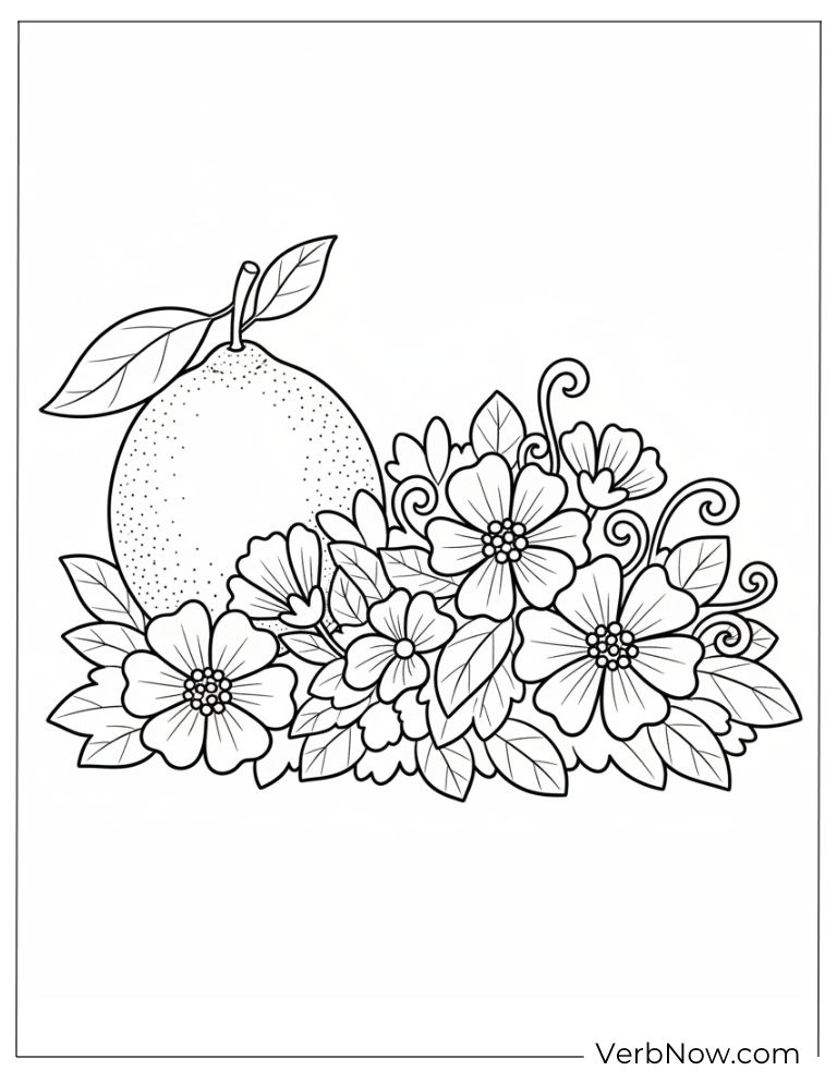22 Free Lemon Coloring Pages For Kids (Printable PDF) lemon coloring page 6 of 22 — free printable, US Letter