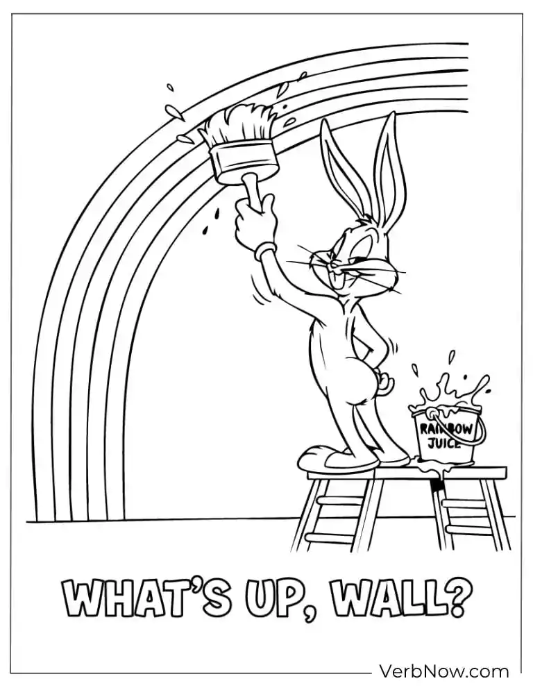 22 Free Looney Tunes Coloring Pages: Super Fun for Everyone! Bugs Bunny Painting Rainbow Coloring Page