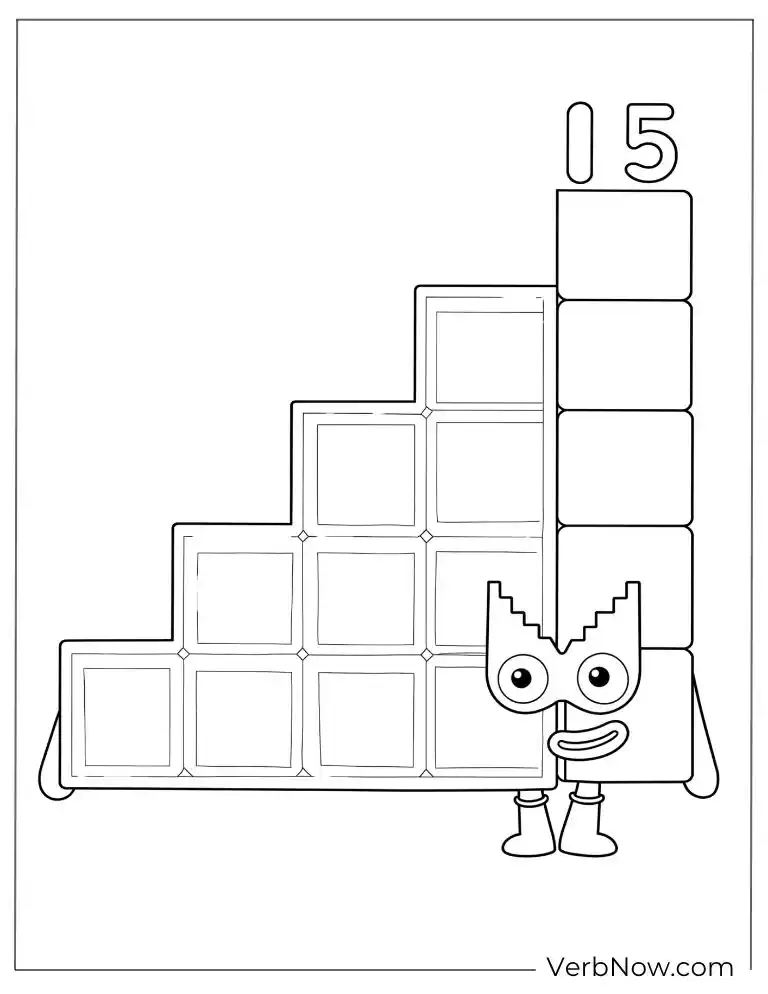 22 Free Numberblocks Coloring Pages (100% Printable PDF) Numberblocks 15 Blocks Coloring Page Printable
