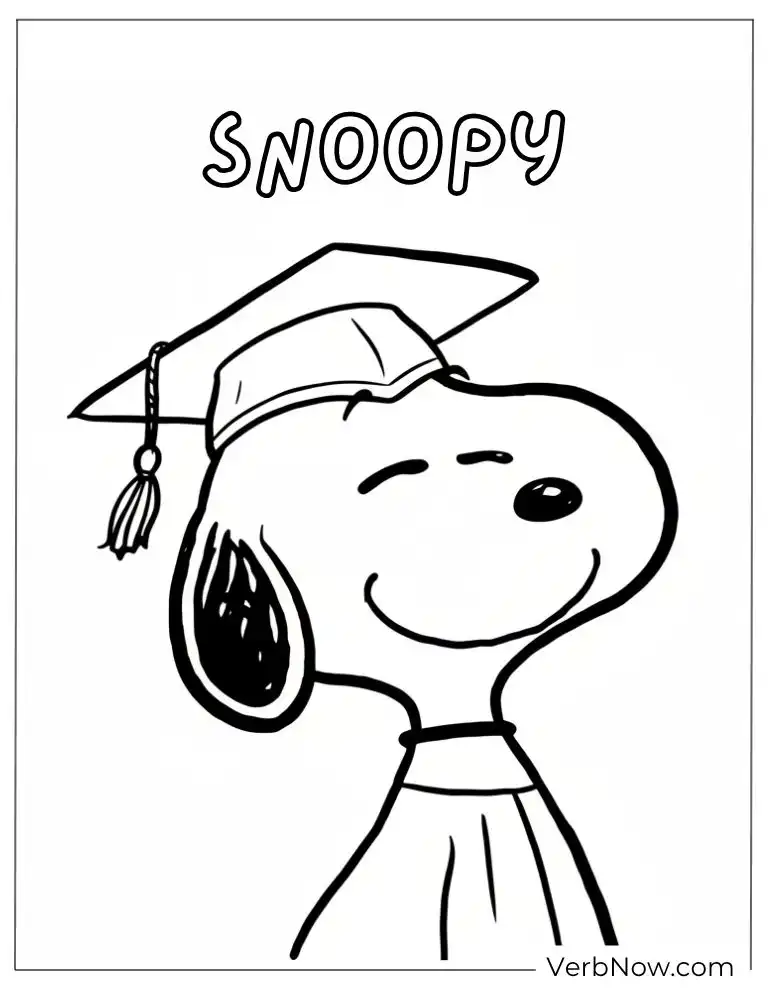 22 Free Peanuts Coloring Pages for Kids (Printable PDF) Snoopy Graduation Coloring Page
