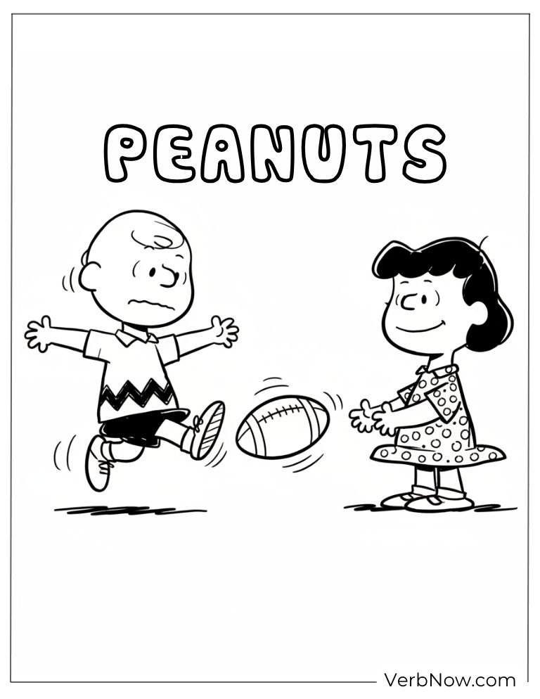 22 Free Peanuts Coloring Pages for Kids (Printable PDF) Peanuts Charlie Brown Football Gag Coloring Page