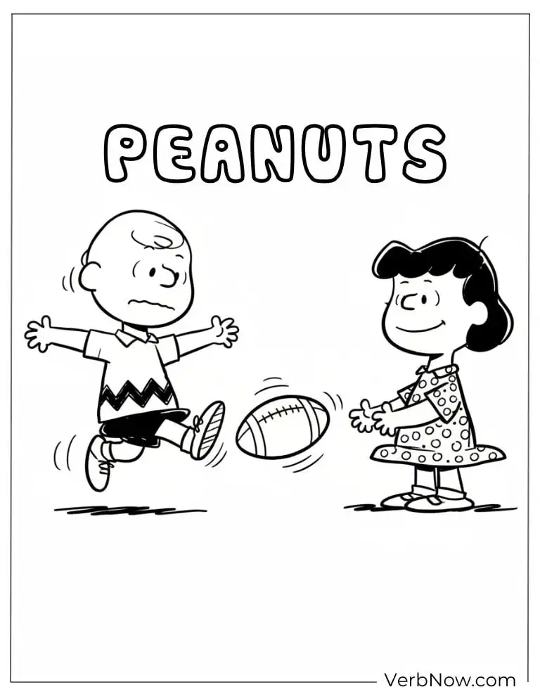 22 Free Peanuts Coloring Pages for Kids (Printable PDF) Peanuts Charlie Brown Football Gag Coloring Page