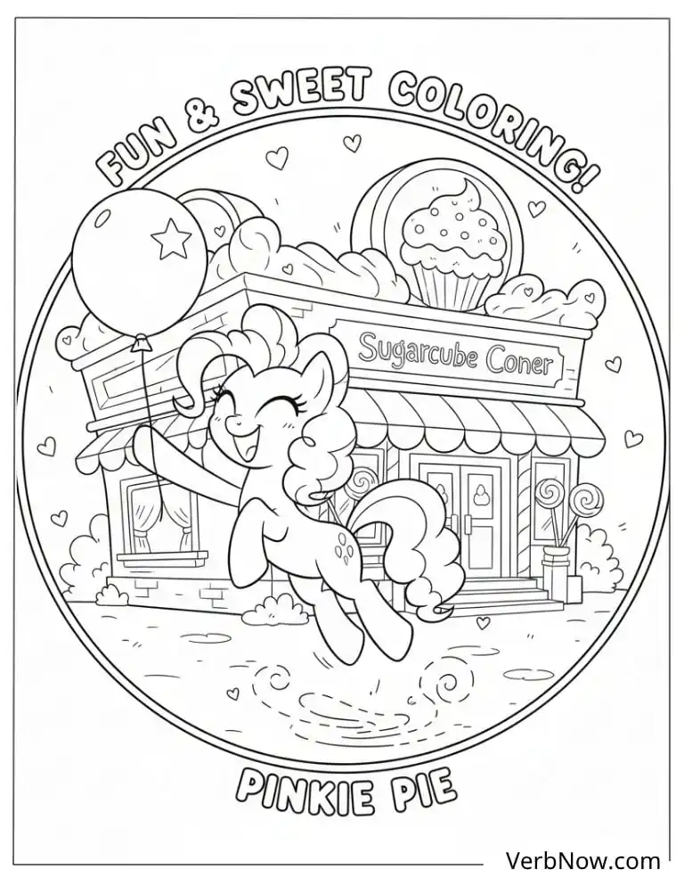Pinkie Pie at Sugarcube Corner Coloring Page