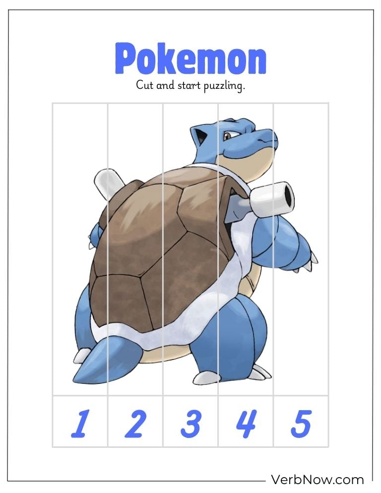 10+ Free Pokemon Puzzles For Fun (100% Printable PDF) Blastoise Pokemon Printable Cut and Paste Puzzle