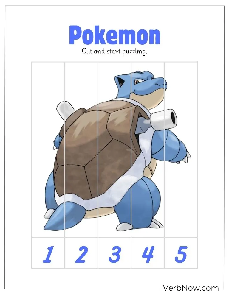 10+ Free Pokemon Puzzles For Fun (100% Printable PDF) Blastoise Pokemon Printable Cut and Paste Puzzle