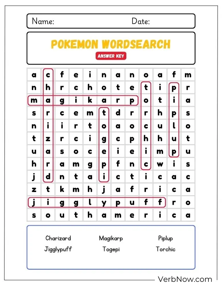 10+ Free Pokemon Puzzles For Fun (100% Printable PDF) Pokemon Word Search Puzzle Answer Key