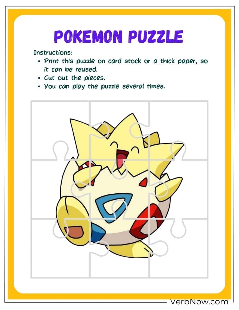 10+ Free Pokemon Puzzles For Fun (100% Printable PDF) Togepi Pokemon Printable Puzzle Activity