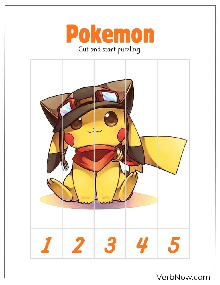 10+ Free Pokemon Puzzles For Fun (100% Printable PDF) Printable Pikachu Cut and Paste Puzzle Activity